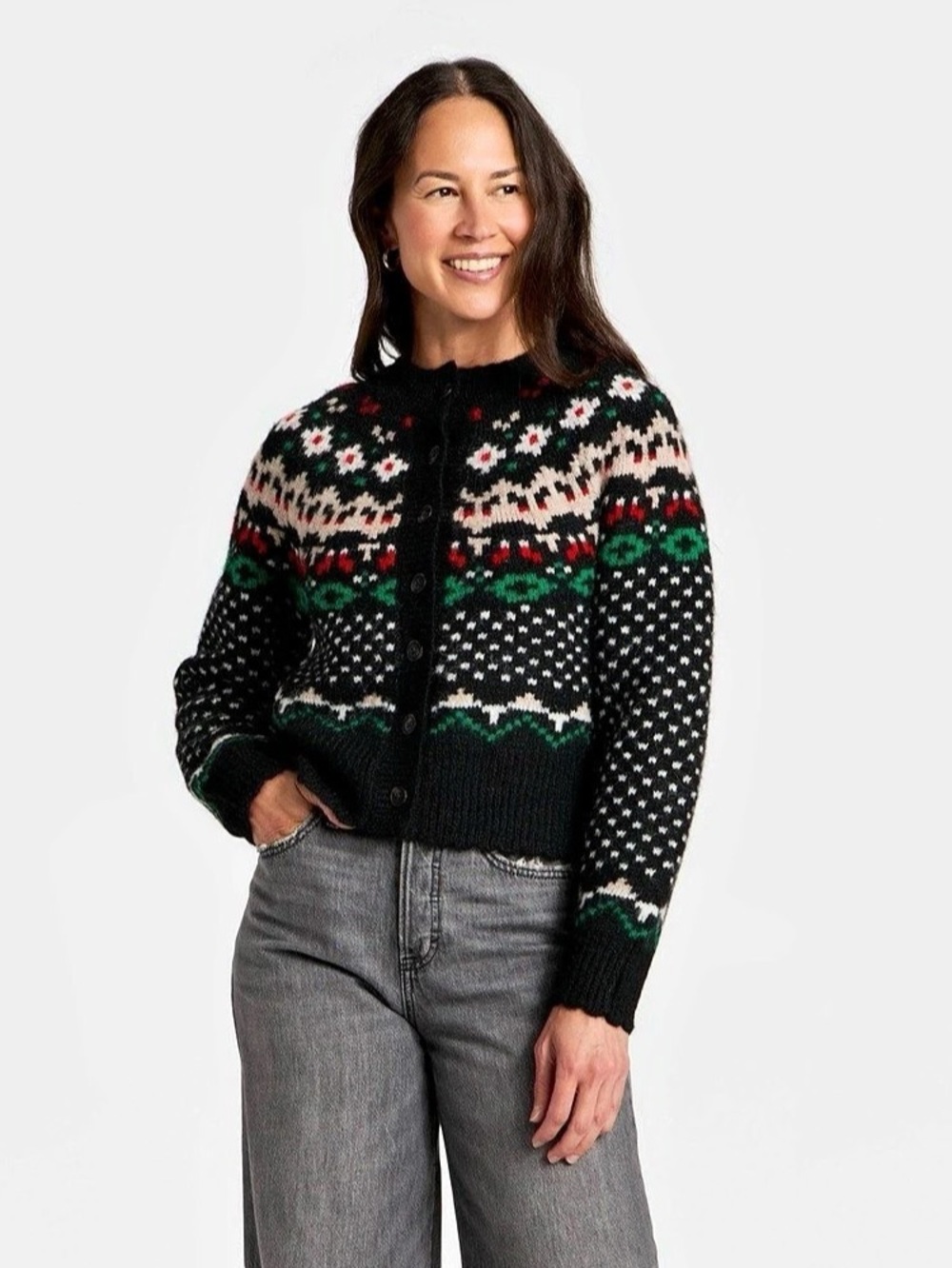 Women's Merriment Cardigan Sweater - Universal Thread Black L